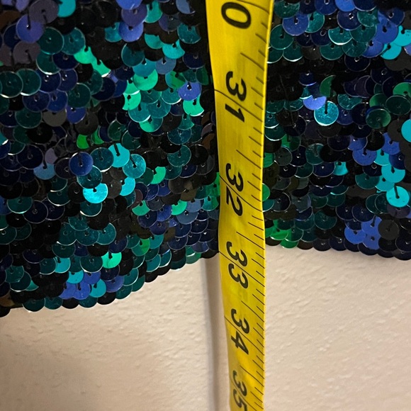 Oleg Cassini Vintage Vibrant Sequin Long Sleeve Dress - Picture 5 of 13